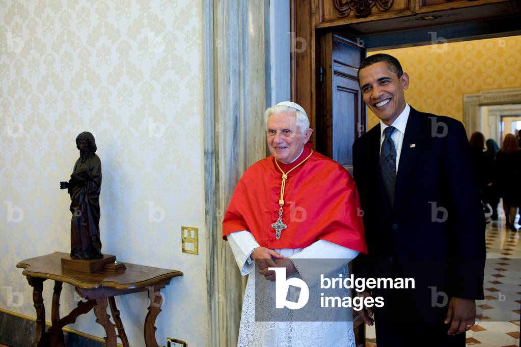 President Barack Obama meets with Pope Benedict XVI at the Vatican on July 10 2009.,