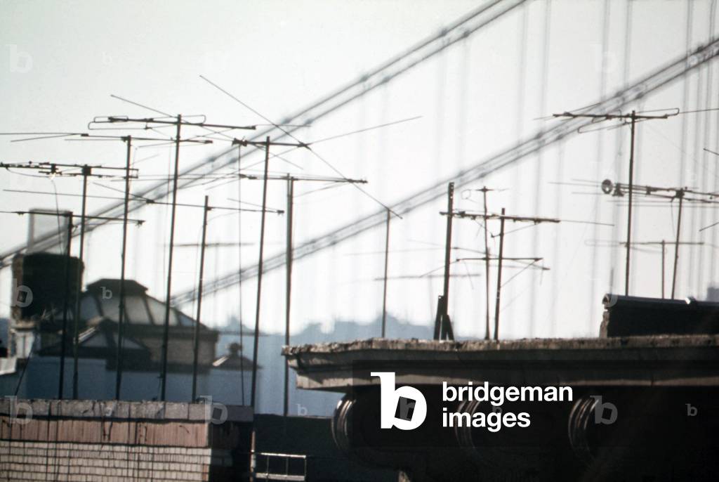 Television antennas at Sunset in northern Manhattan. c. 1973-75