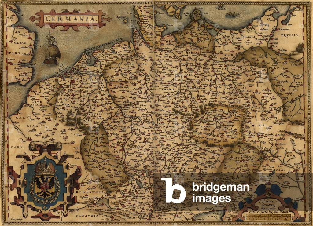 1570 map of German States. From Abraham Ortelius, Theatrvm orbis terrarvm