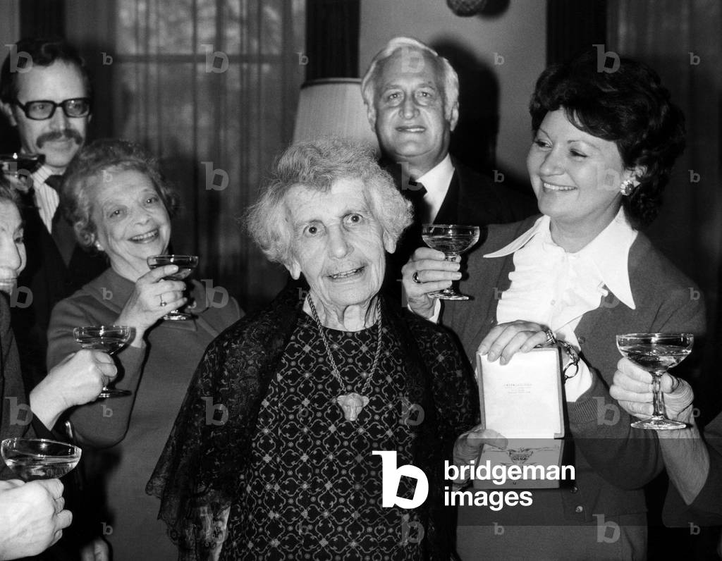 Psychologist Anna Freud (center), daughter of Sigmund Freud, after she was being presented the Grand Decoration of Honor in Gold for her services to Austria. London, England. December 1975.