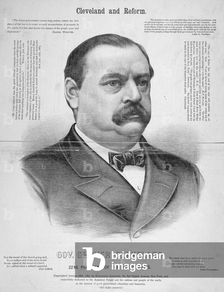 President Grover Cleveland, broadside celebrating Cleveland's inauguration. 1885