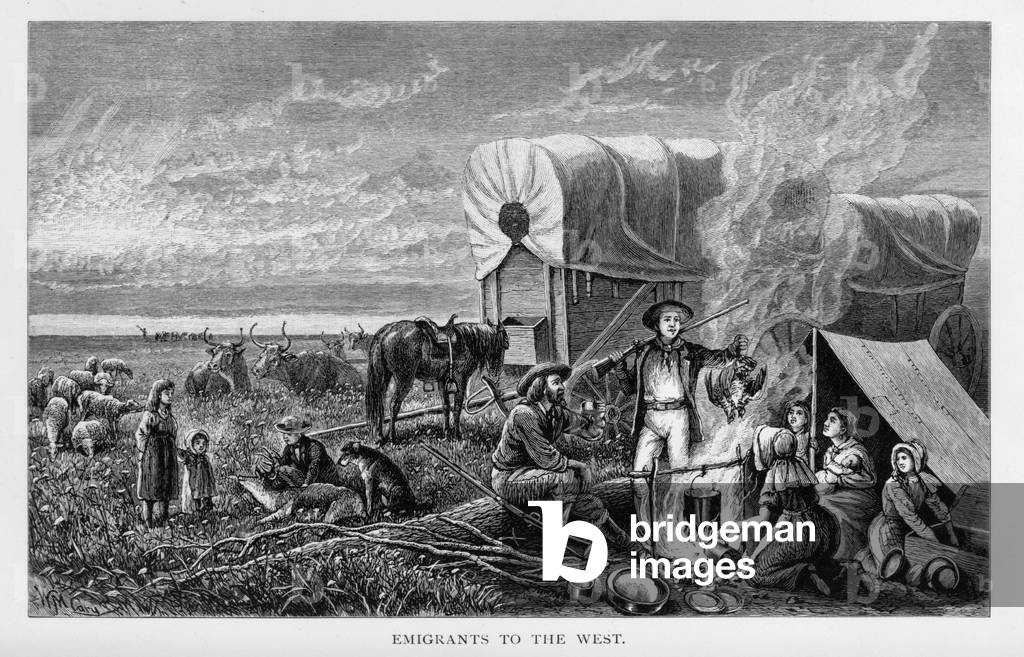 Emigrants to the West. Pioneers. 1830s