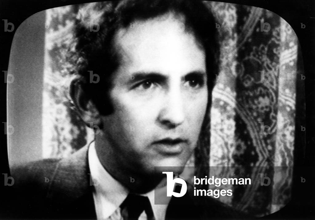 Pentagon Papers Defendant Daniel Ellsberg being interviewed on CBS Evening News. New York, NY, 06-23-71.