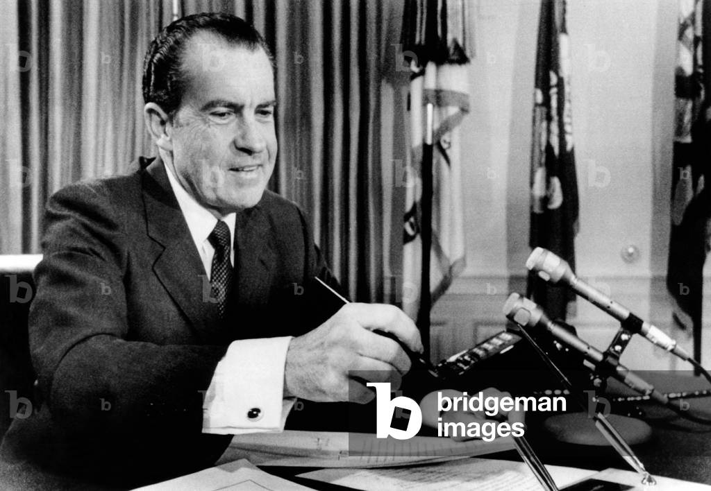 President Richard Nixon vetoing a .7 billion health and education bill, Jan. 26, 1970