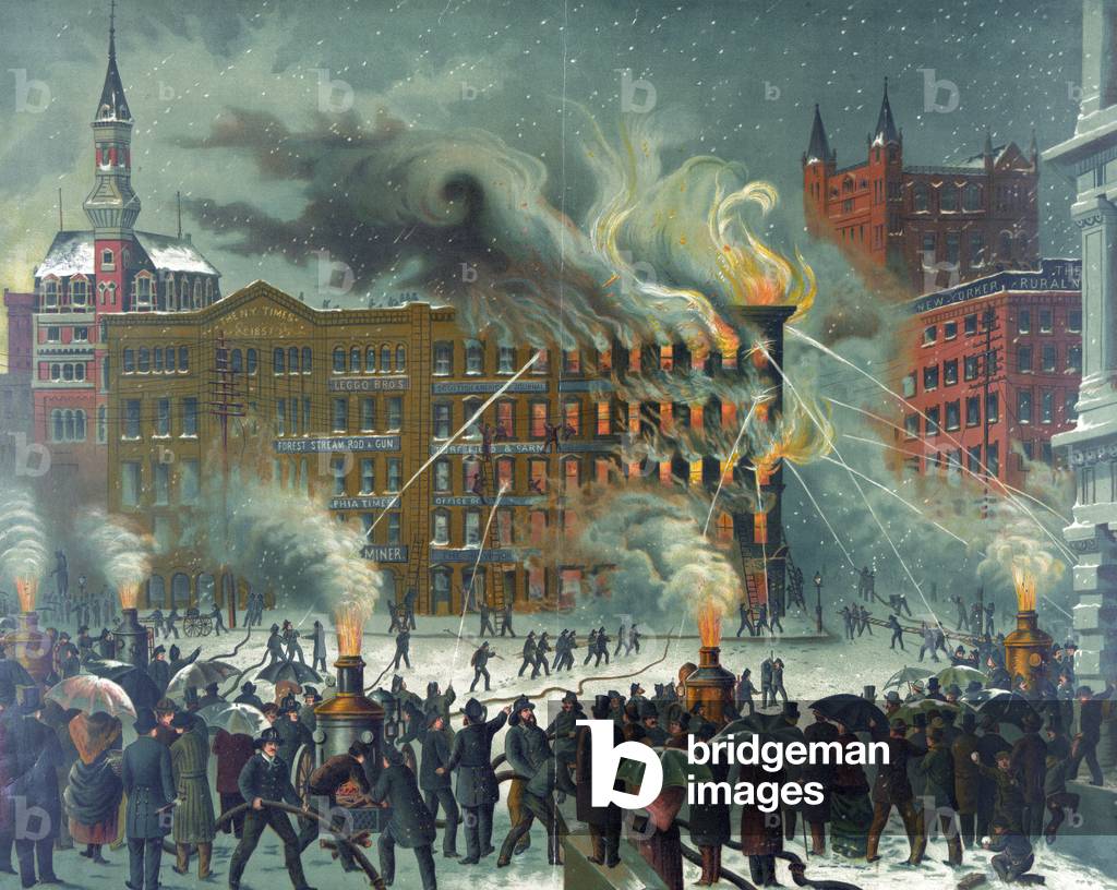 The New-York World Building fire, Printing-House Square, New York City, Nov 15, 1860