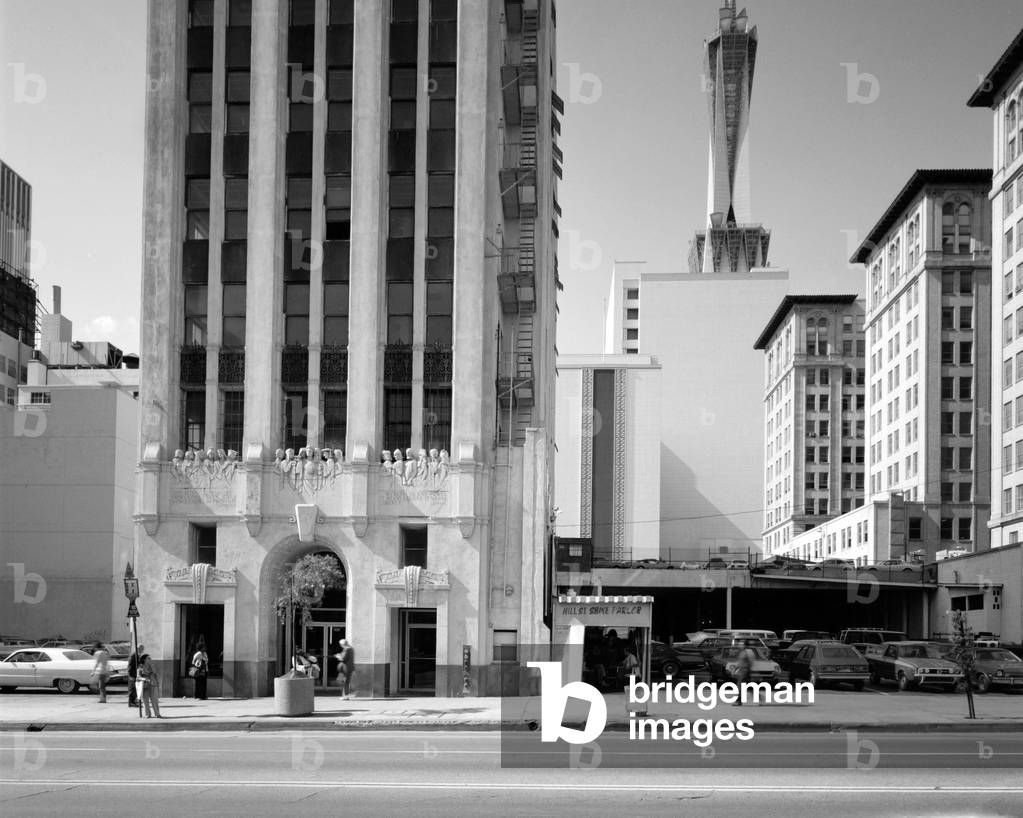 Los Angeles, Federal Title Building, the Federal Title Building was designed by Walker and Eisen, a prominent Southern California architectural firm and constructed in 1927. It is an important part of the Hill Street streetscape. 437 South Hill Street, California, photograph c.1980s