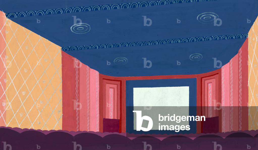 Theater. Design proposal for the the interior of a motion picture theater. Winold Reiss, artist. Graphite, gouache, and metallic ink, 1935