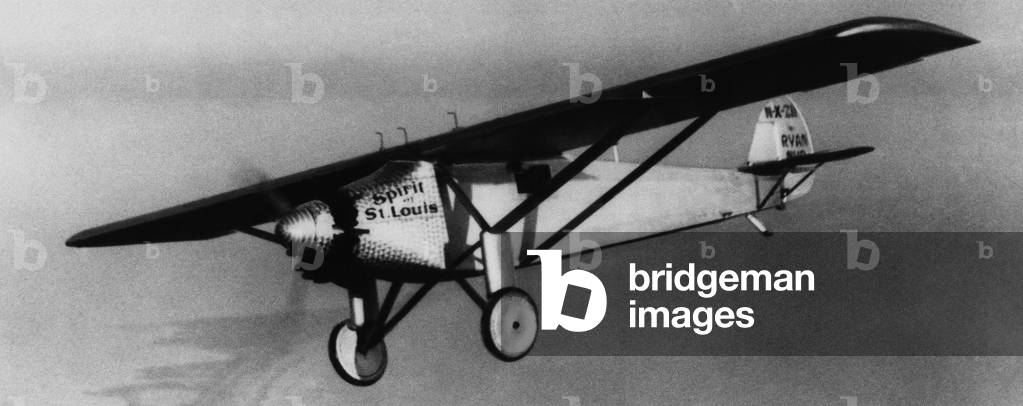Charles Lindbergh flying his plane the 'Spirit of Saint Louis', 1927