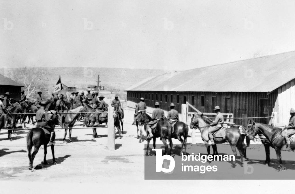 Buffalo soldiers of the Tenth U.S. Cavalry at the time of their participation in the punitive expedition into Mexico in 1916-1917. Fort Huachuca, Cochise County, AZ