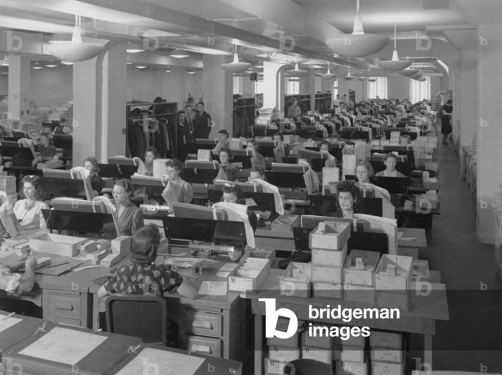 A room full of women Card Punch Operators working on the 1940 census.