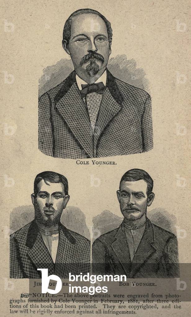 Three of the four notorious Younger Brothers (Cole, Bob and Jim, John is not pictured)