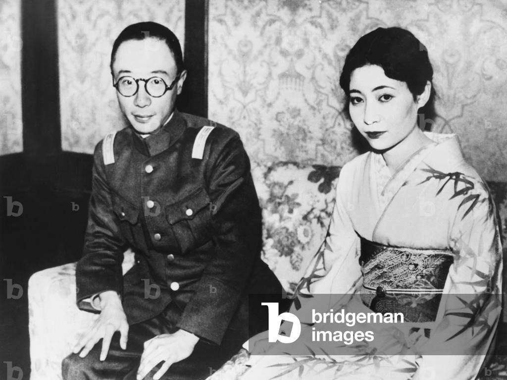 Prince Pu Chieh, younger brother of the Emperor of Manchukuo and his fiance. Miss Hiroko Saga was a daughter of one of Japan's oldest families. March 26, 1935
