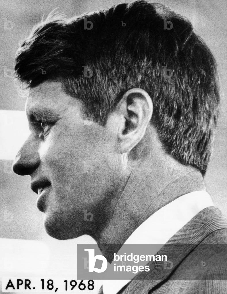 Profile portrait of Robert Kennedy. April 29, 1968