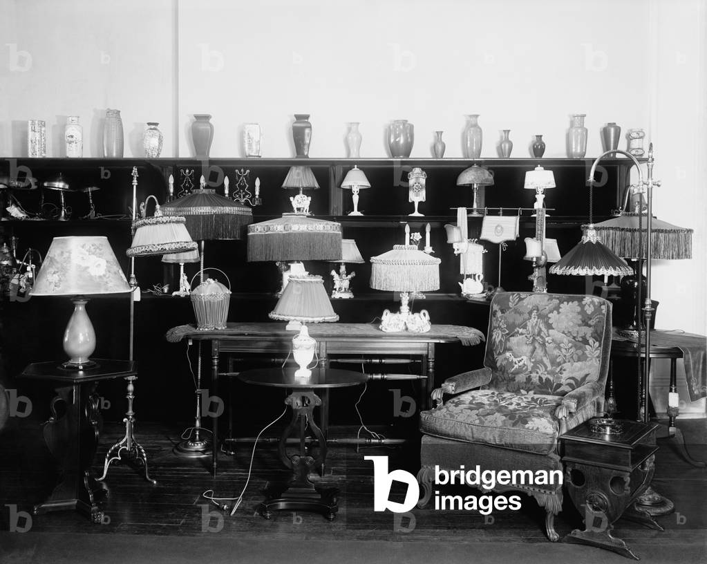 Electric lamps on display in a store in the Washington, D.C. area. c. 1920