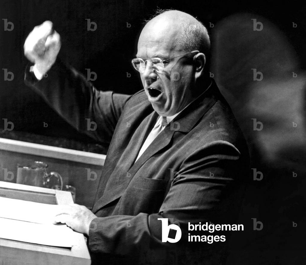NIKITA KRUSCHEV addresses U.N. General Assembly, 1960