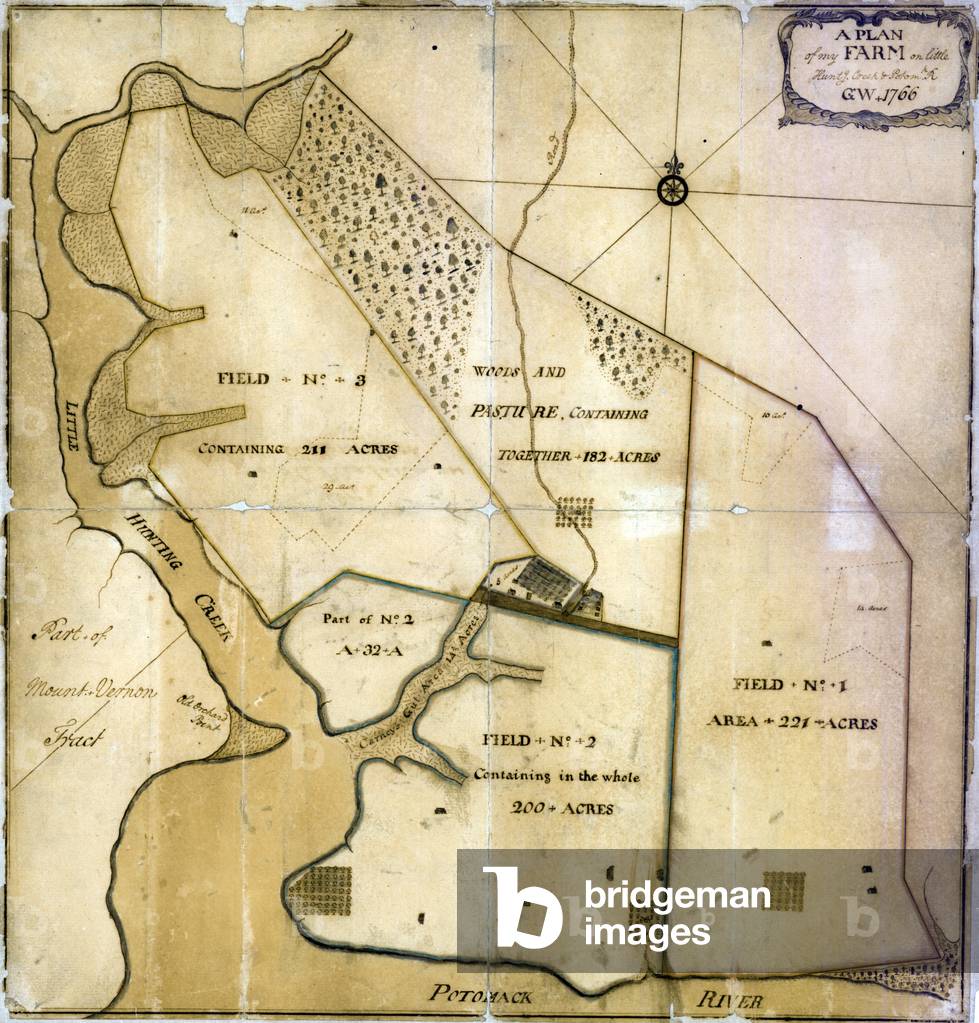 A plan of my farm on Little Hunting Creek & Potomac River, Virginia. Surveyed and drawn by George Washington, 1766