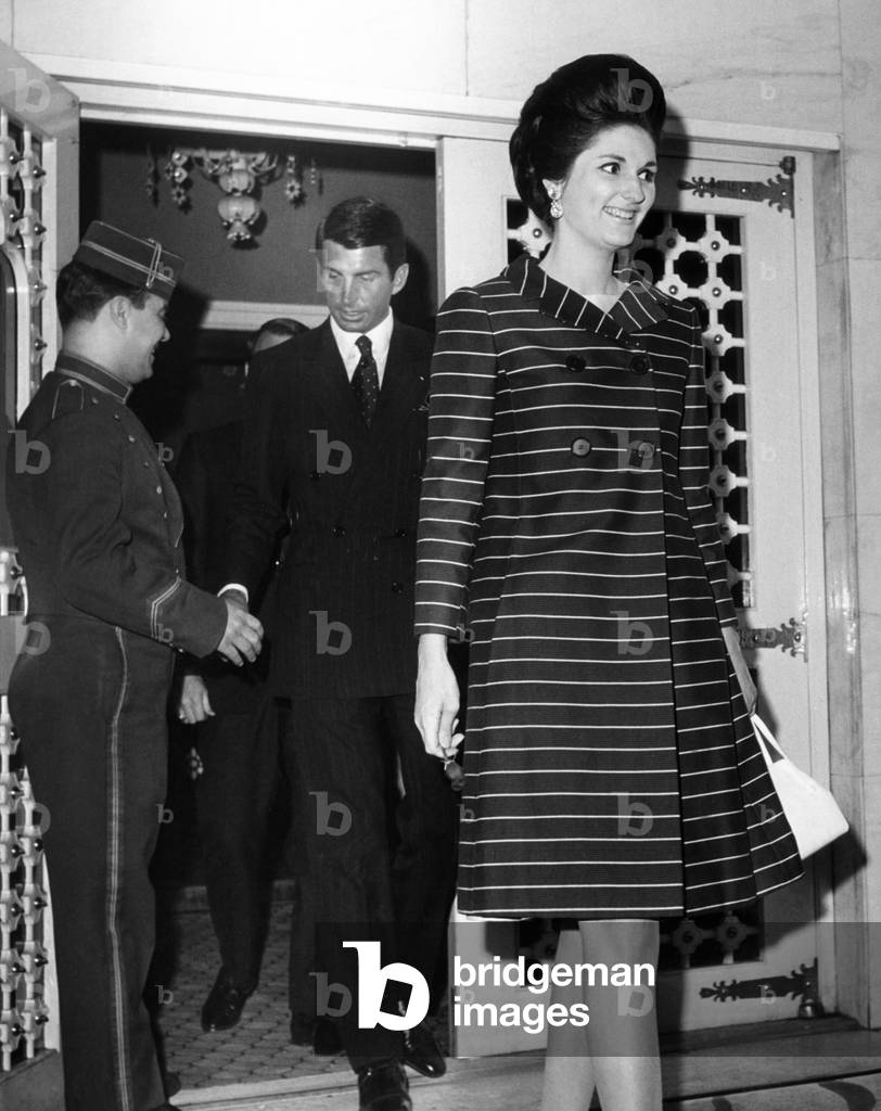 Lynda Bird Johnson precedes her escort, actor George Hamilton, as they leave a New York nightspot. June 23, 1967