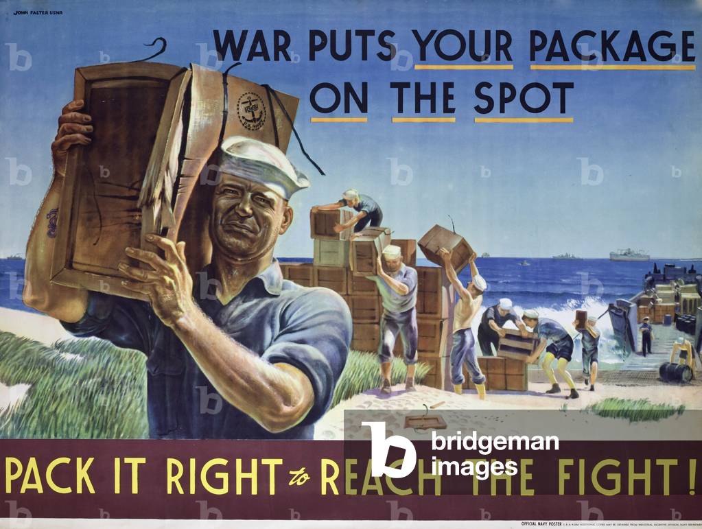 War puts your package on the spot. Pack it right to reach the fight!, 1943 (poster)