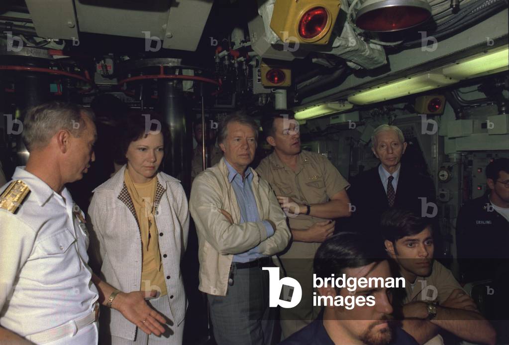 Rosalynn Carter Jimmy Carter and Admiral Hyman Rickover aboard the submarine USS Los Angeles. Carter said the Admiral had a 'profound effect on my life perhaps more than anyone else except my own parents.' c. 1977-1980