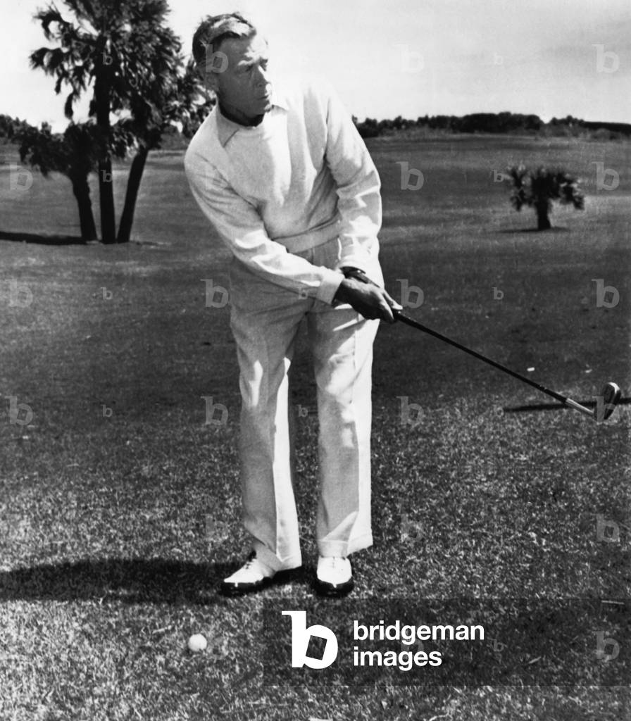 British Royalty. Prince Edward, Duke of Windsor, playing golf in Palm Beach, Florida, 1947