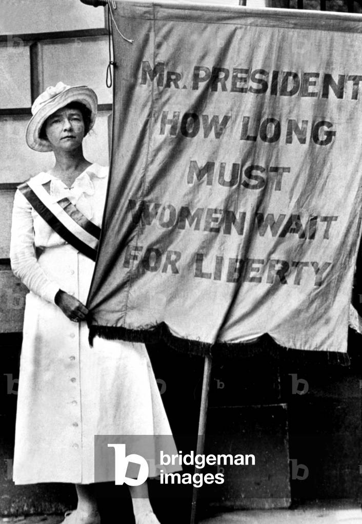 A demonstration for equal rights for women, U.S., 1910s