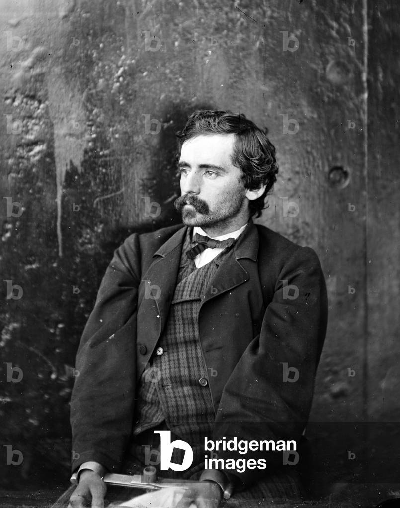Assassins. Michael O'Laughlin, a conspirator, manacled. Photograph by Alexander Gardner, April 1865