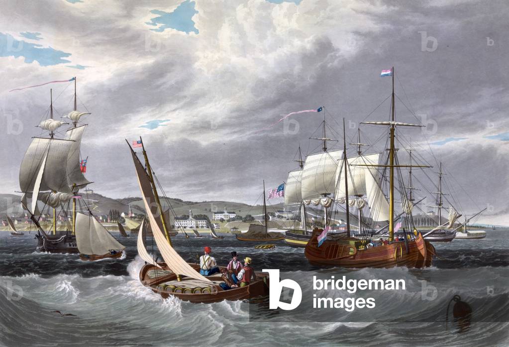 New York City. View of the New York quarantine, Staten Island, 1833