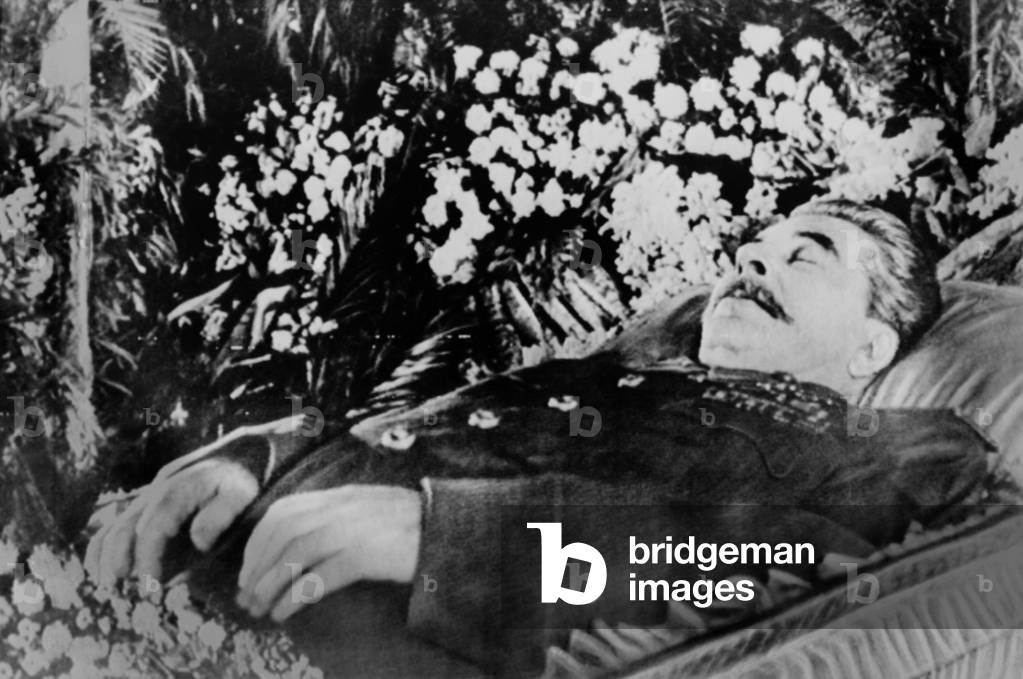 Joseph Stalin, lying in state in Hall of Columns, of the House of Unions. Moscow in March 1953