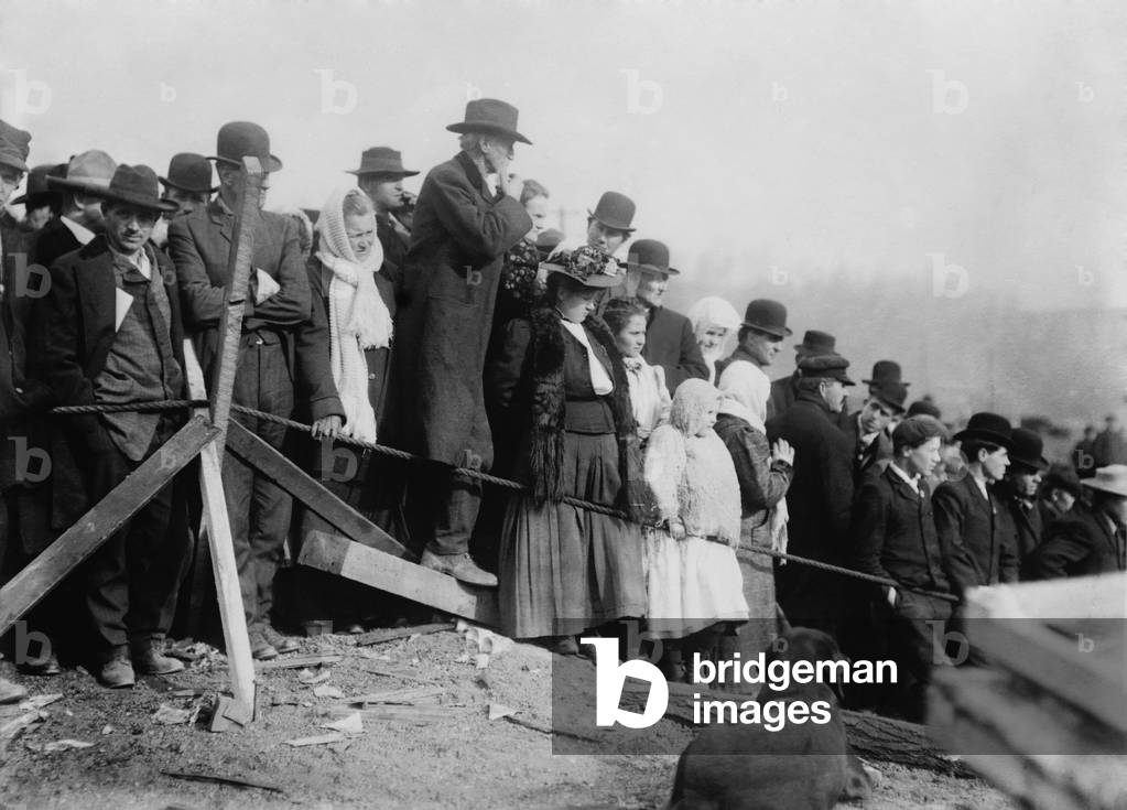 Families and friends waiting at the mouth of the Marianna Coal Mine after the explosion of November 30, 1908. 154 miners were killed in one the deadliest mining accidents of the 20th century