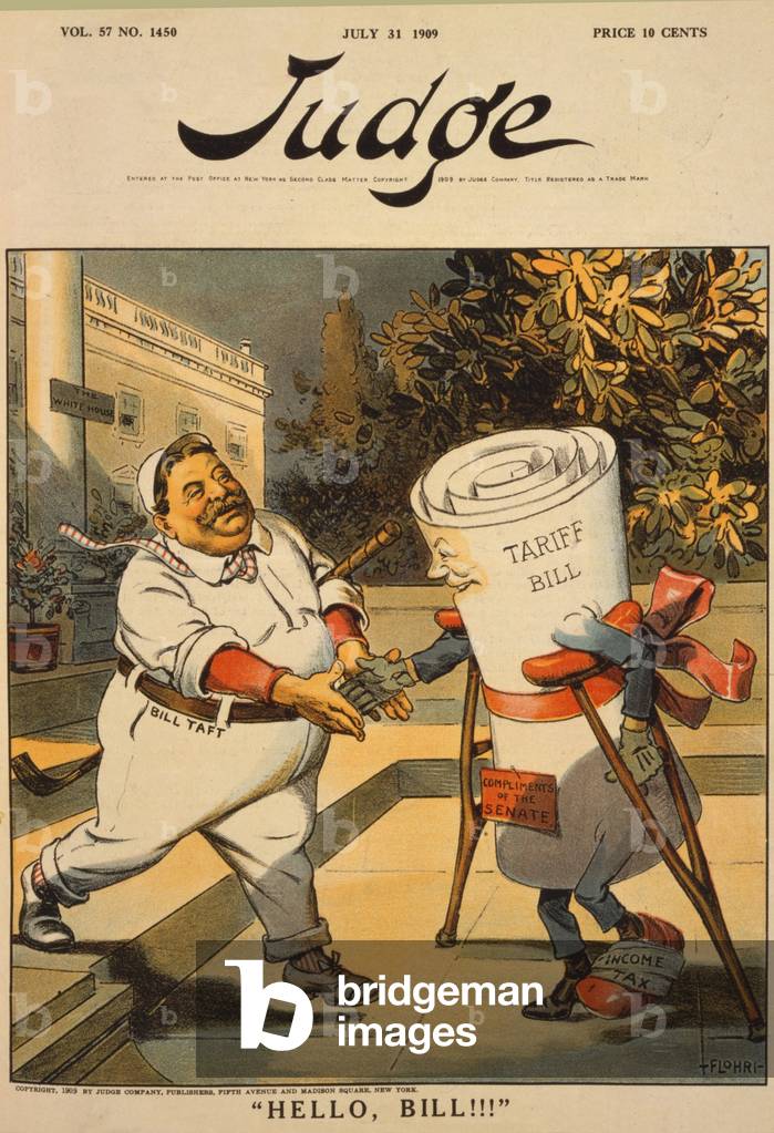 Cartoon about the Payne-Aldrich Tariff of 1909, 