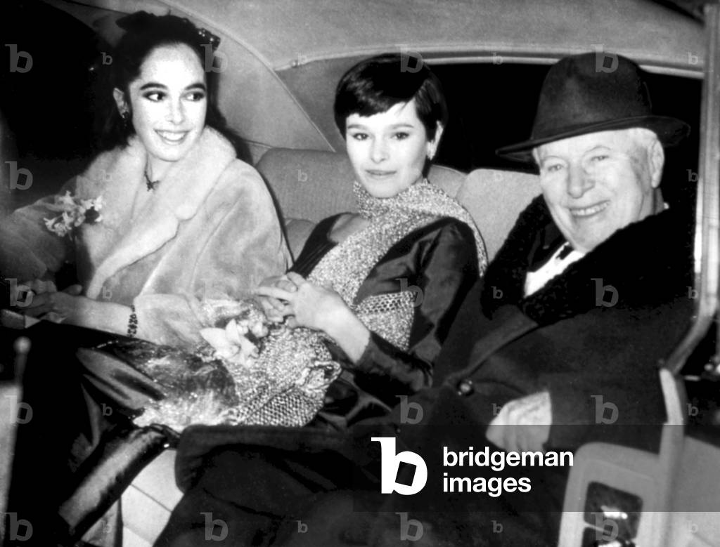 Charlie Chaplin with daughters, Josephine and Geraldine, 1/12/1967