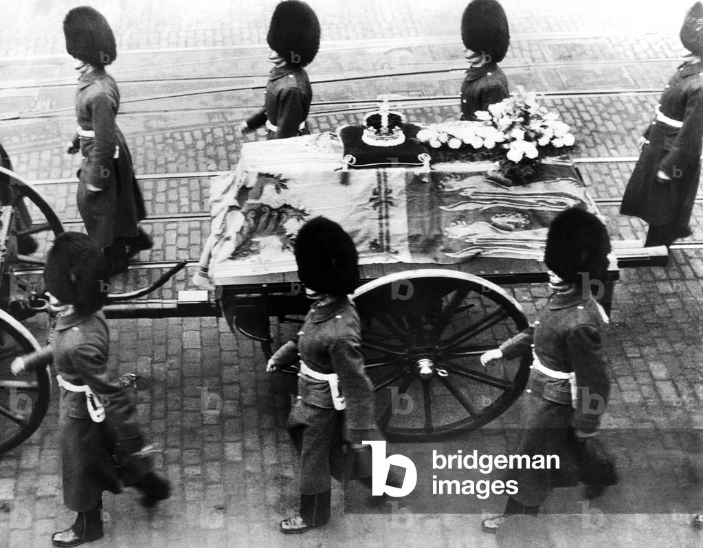 British Royal Family. Procession of coffin of King George V, London, England, January 23, 1936