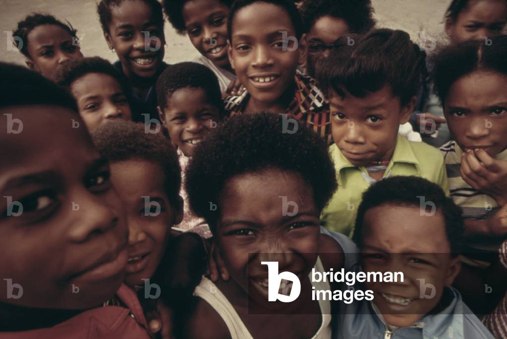African American children on the street in North Philadelphia. c. 1975