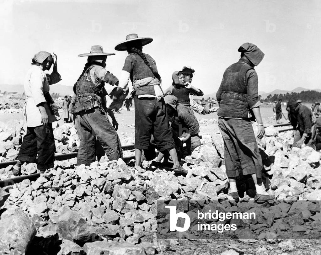 Chinese women building a railroad by hand. 4/8/43