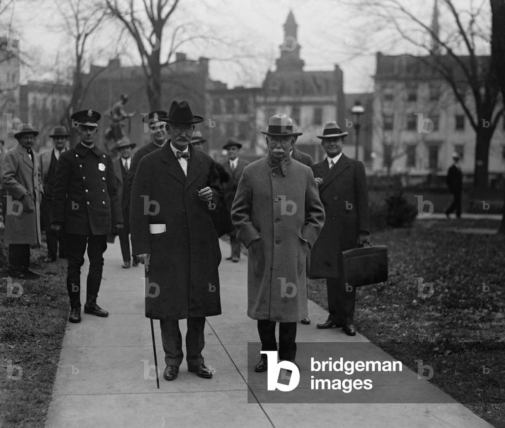 Secretary of the Interior, Albert B. Fall, and oil executive Edward Doheny in Washington in 1926. The two were indicted in July 1924 for bribery and corruption connected to the Teapot Dome scandal. Nov. 24, 1926