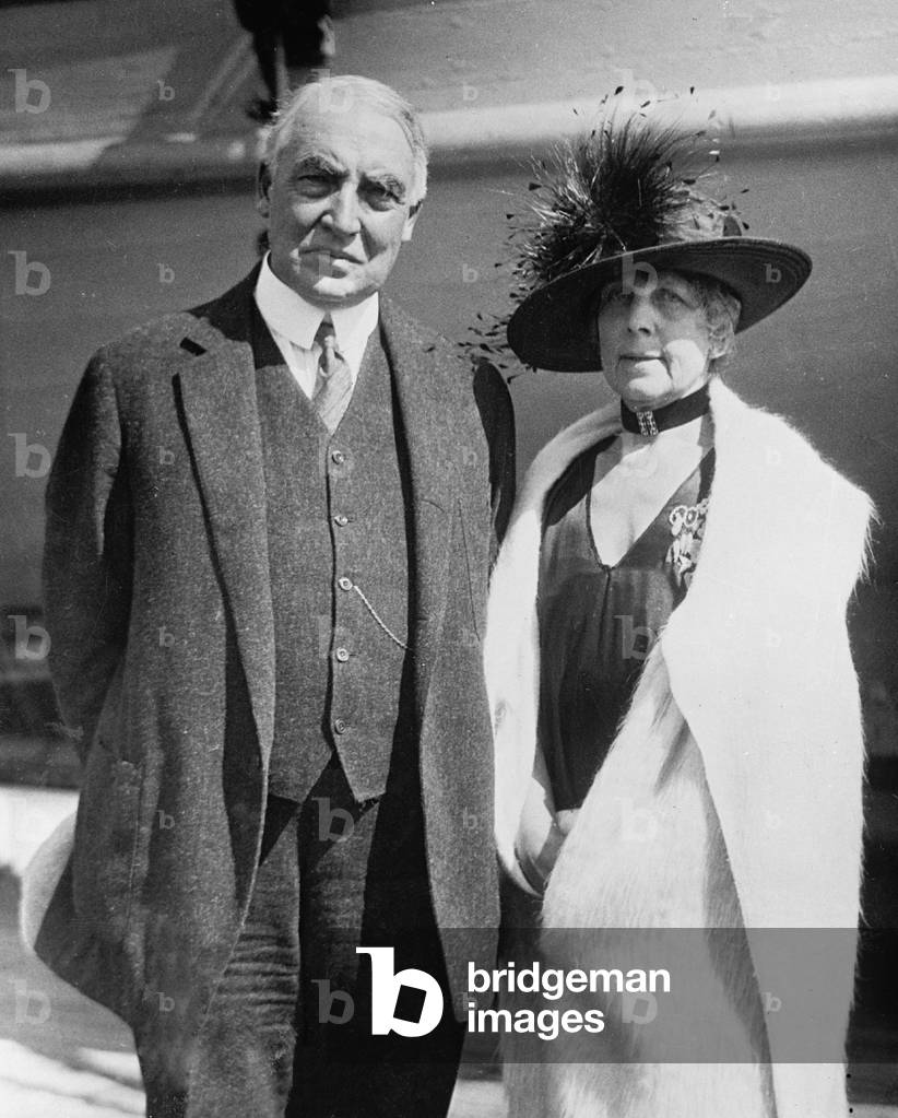 President Warren Harding and his wife, Florence in 1923 portrait
