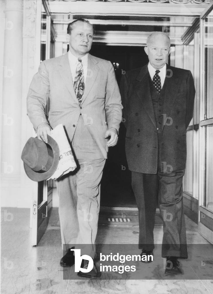 President Eisenhower with Republican Senate Majority leader William F. Knowland of California. Oct. 28, 1953