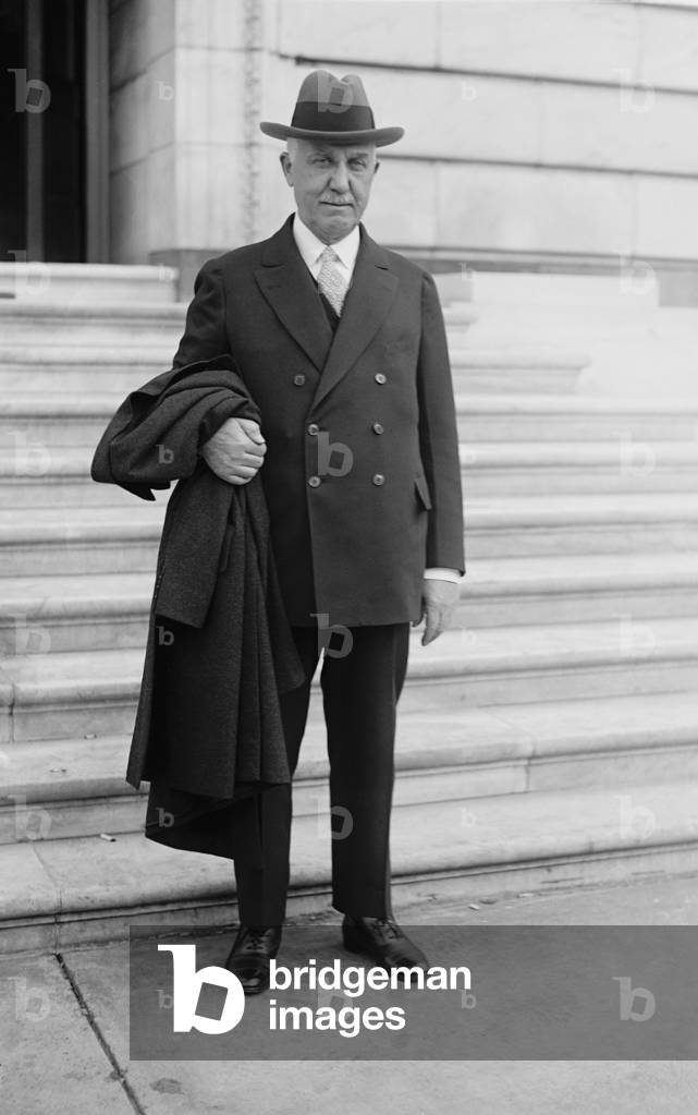 Richard B. Mellon (1858-1933), brother of Treasury secretary, Andrew Mellon, on the steps of the U.S. Capitol