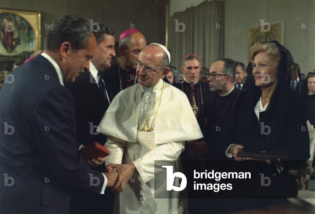 President and Pat Nixon visit with the Pope at the Vatican. Sept. 29 1970