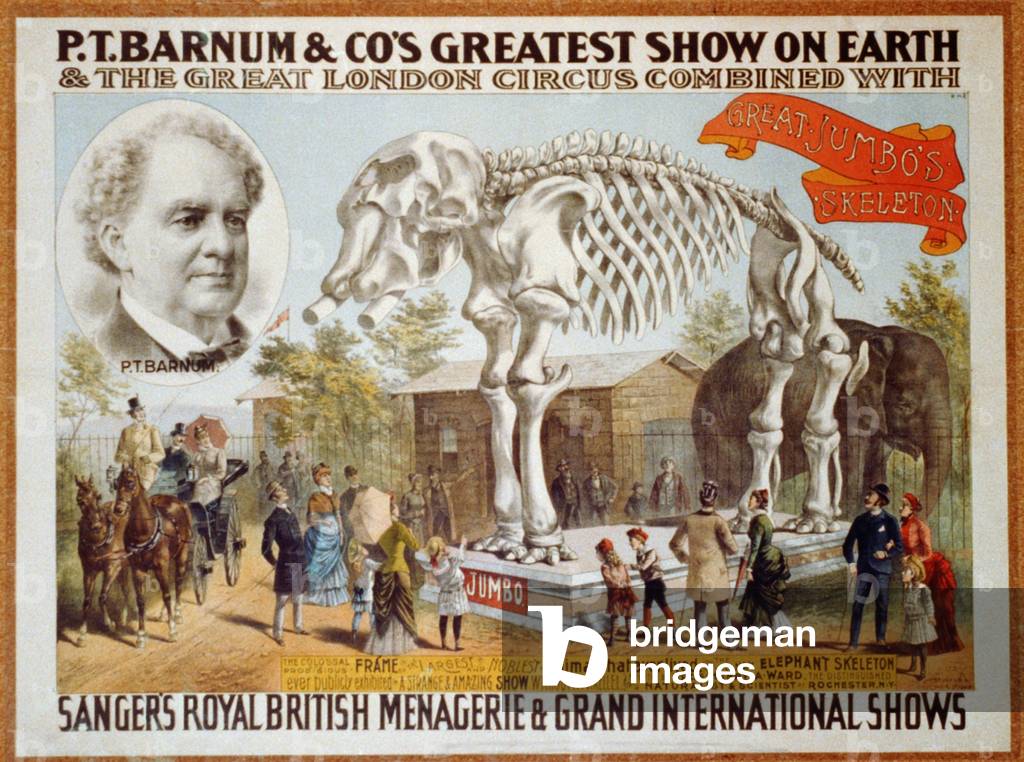P.T. Barnum & Co's Greatest Show on Earth & The Greatest London Circus Combined with Sanger's Royal British menagerie & grand international shows, 1885 (poster)