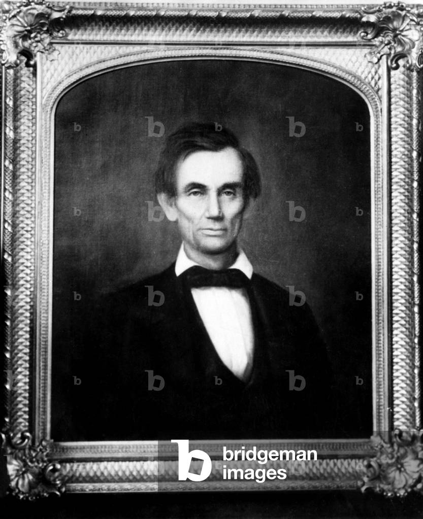 Abraham Lincoln (1809-1865), U.S. President (1861-1865), Lincoln's favorite portrait of himself chosen from about 20 paintings of him from the time. Painted in 1860 by George F. Wright, just after Lincoln's nomination for the Presidency, 1860