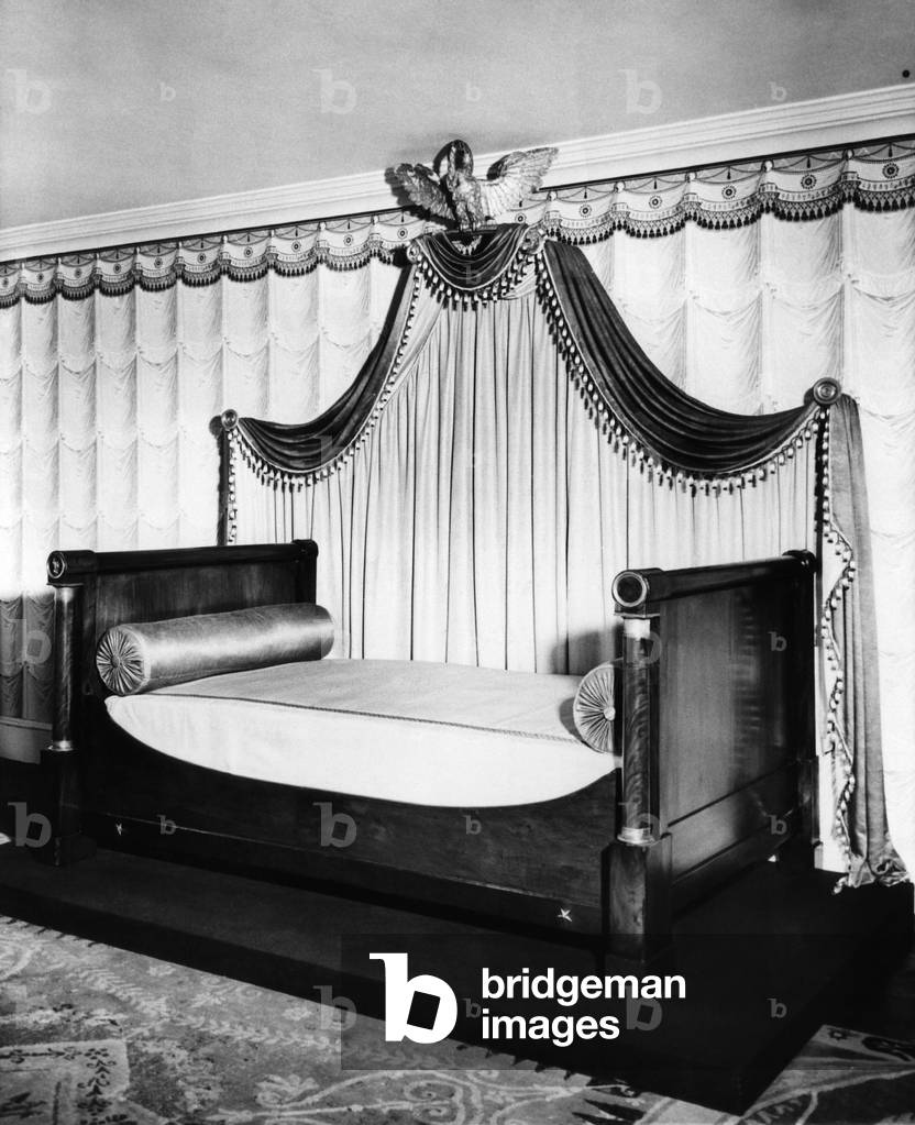 The bed of Napoleon, at the Jumel mansion, New York City, 1946