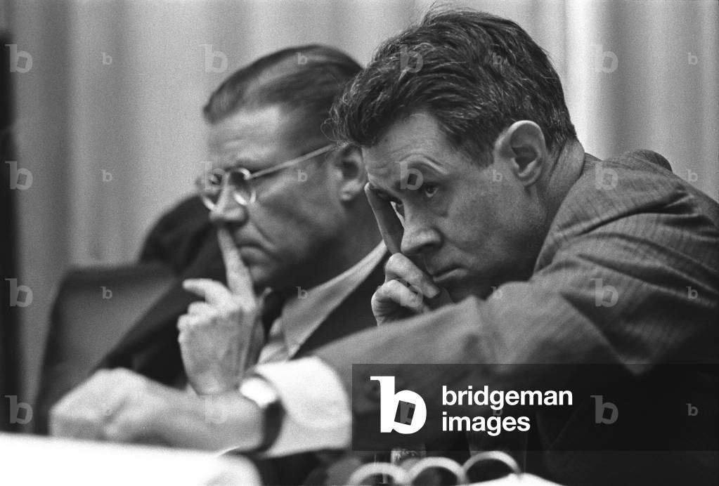 Defense secretary Robert McNamara and his deputy, Cyrus Vance, in a National Security Council meeting on Vietnam. July 21, 1965