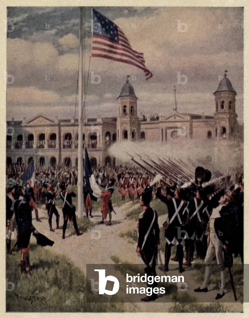 Ceremony marking the Cession of Louisiana in New Orleans. 1803