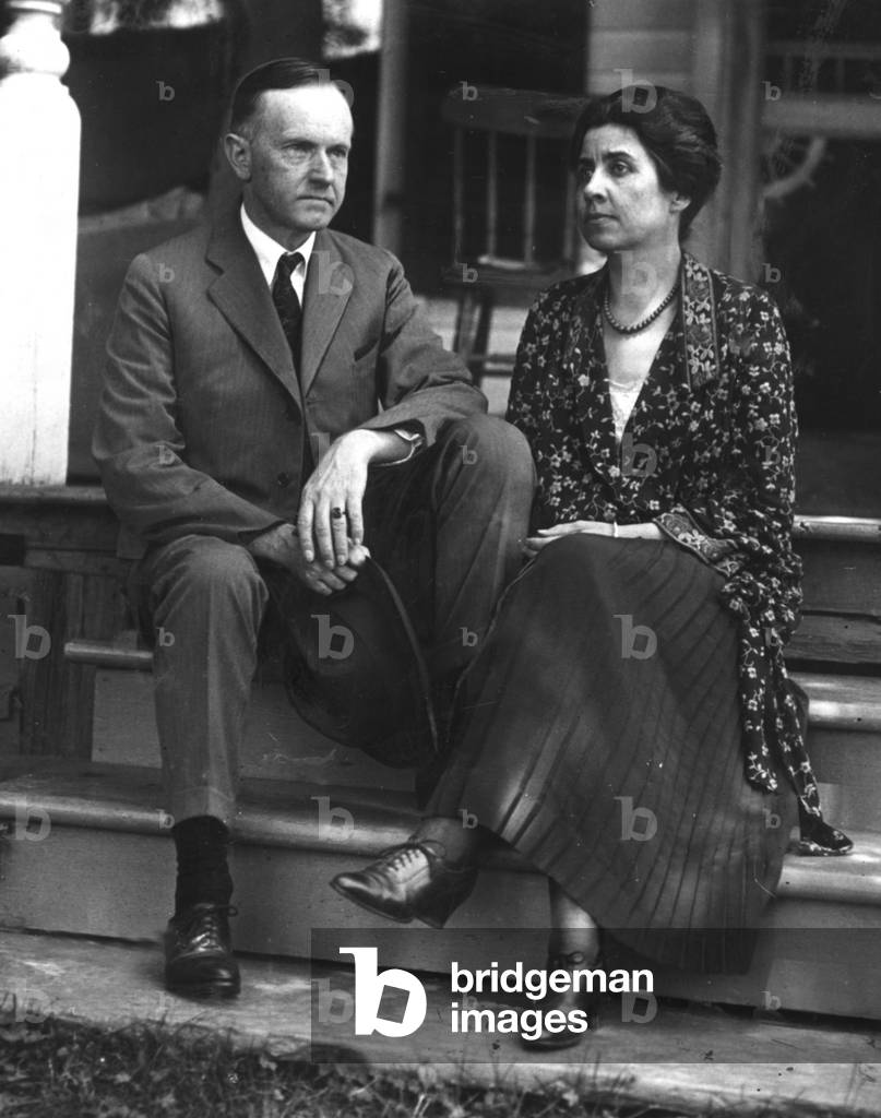 CALVIN COOLIDGE, with wife, c. 1923