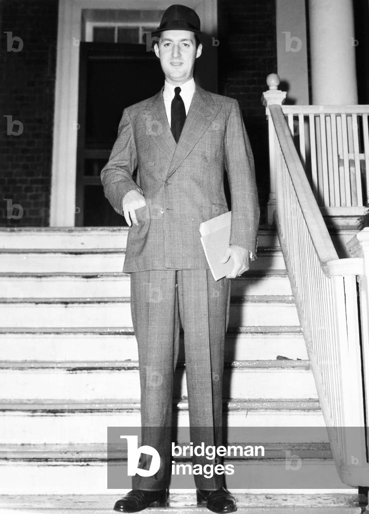 Paul Mellon while attending classes at St. John's College, Annapolis. Sept. 25, 1940. He graduated from Yale, and received an B.A. and M.A. from Clare College, Cambridge. His time at St. John's College was interrupted by World War 2