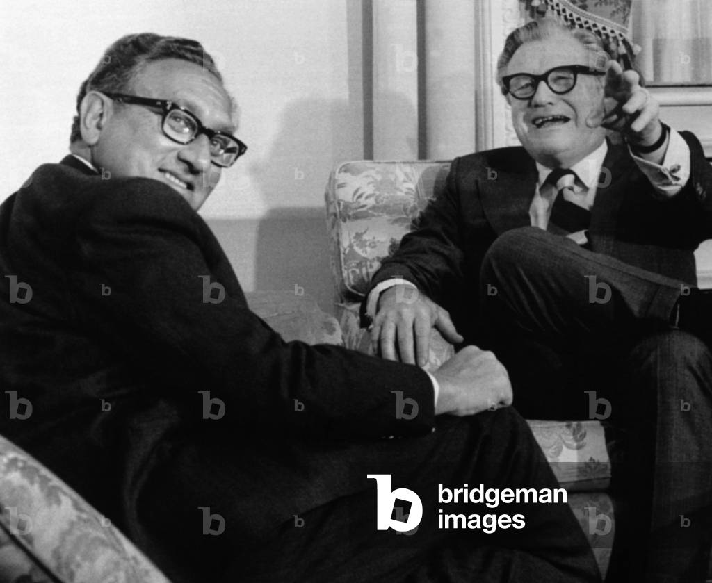 Ford Presidency. Secretary of State Henry Kissinger and Vice President Nelson Rockefeller, Washington, D.C., 1975