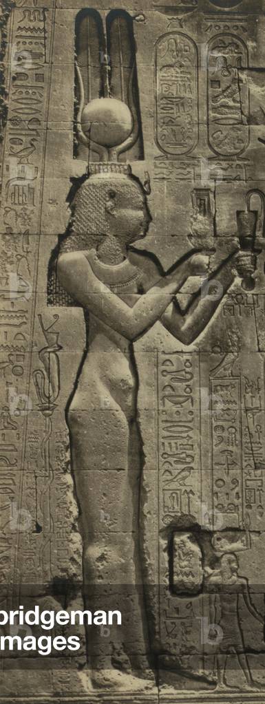 Relief sculpture of Cleopatra VII (69-30 BC) at the Temple of Hathor, Dendera. c. 35BC