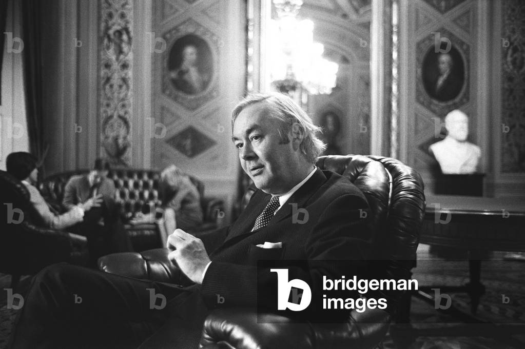 Democratic Senator Daniel Moynihan in the U.S. Capitol, Jan 24, 1977. He served in the Kennedy, Johnson, Nixon, and Ford Administrations before he was elected to the Senate in 1976.