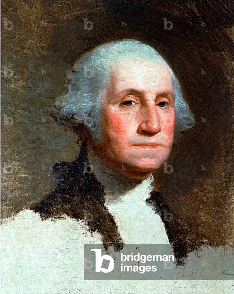 GEORGE WASHINGTON, famous unfinished portrait of the first President by GILBERT STUART